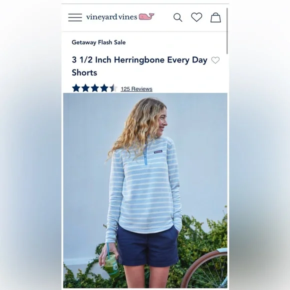 Vineyard Vines 3 1/2 Inch Herringbone Every Day Shorts - Picture 8 of 9